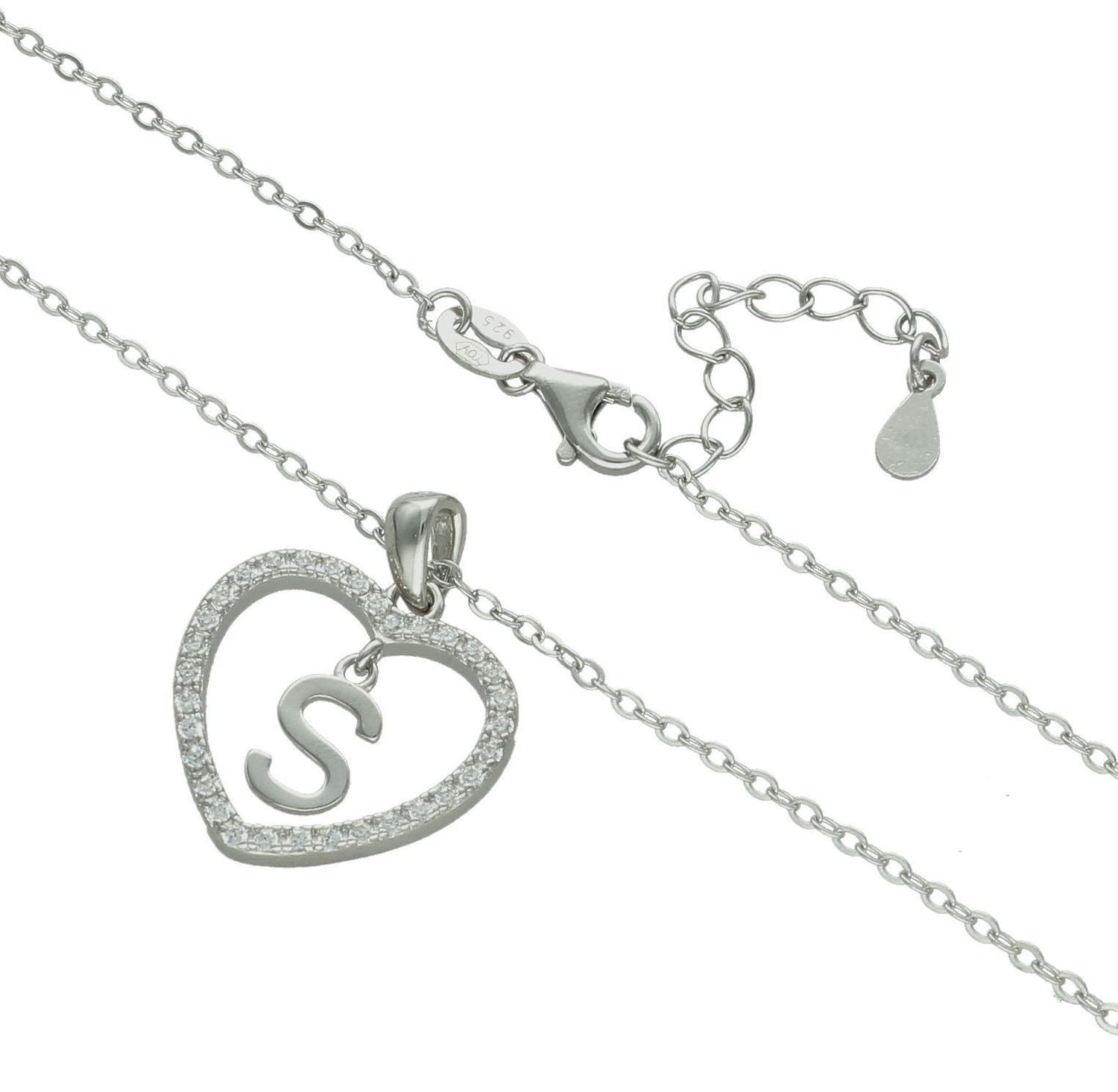 Srebrny naszyjnik damski 925 literka S w sercu z cyrkoniami JMAS900SSN. Srebrny naszyjnik damski. Naszyjnik srebrny z cyrkoniami. Naszyjnik z literką w sercu. Naszyjnik z literką na prezent (1).jpg