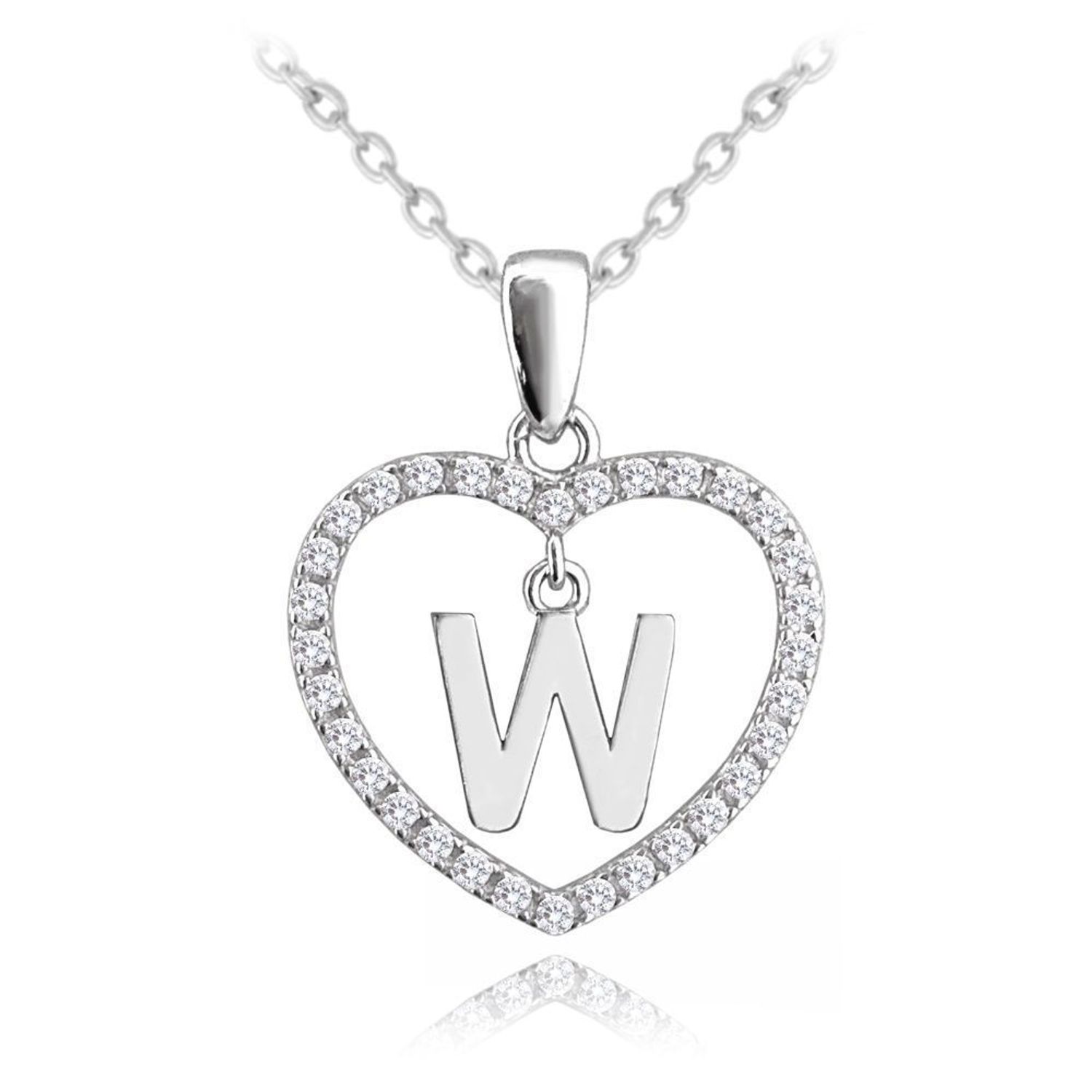 Srebrny naszyjnik damski 925 literka W w sercu z cyrkoniami JMAS900WSN. Srebrny naszyjnik damski. Naszyjnik srebrny z cyrkoniami. Naszyjnik z literką w sercu. Naszyjnik z literką na prezent..jpg