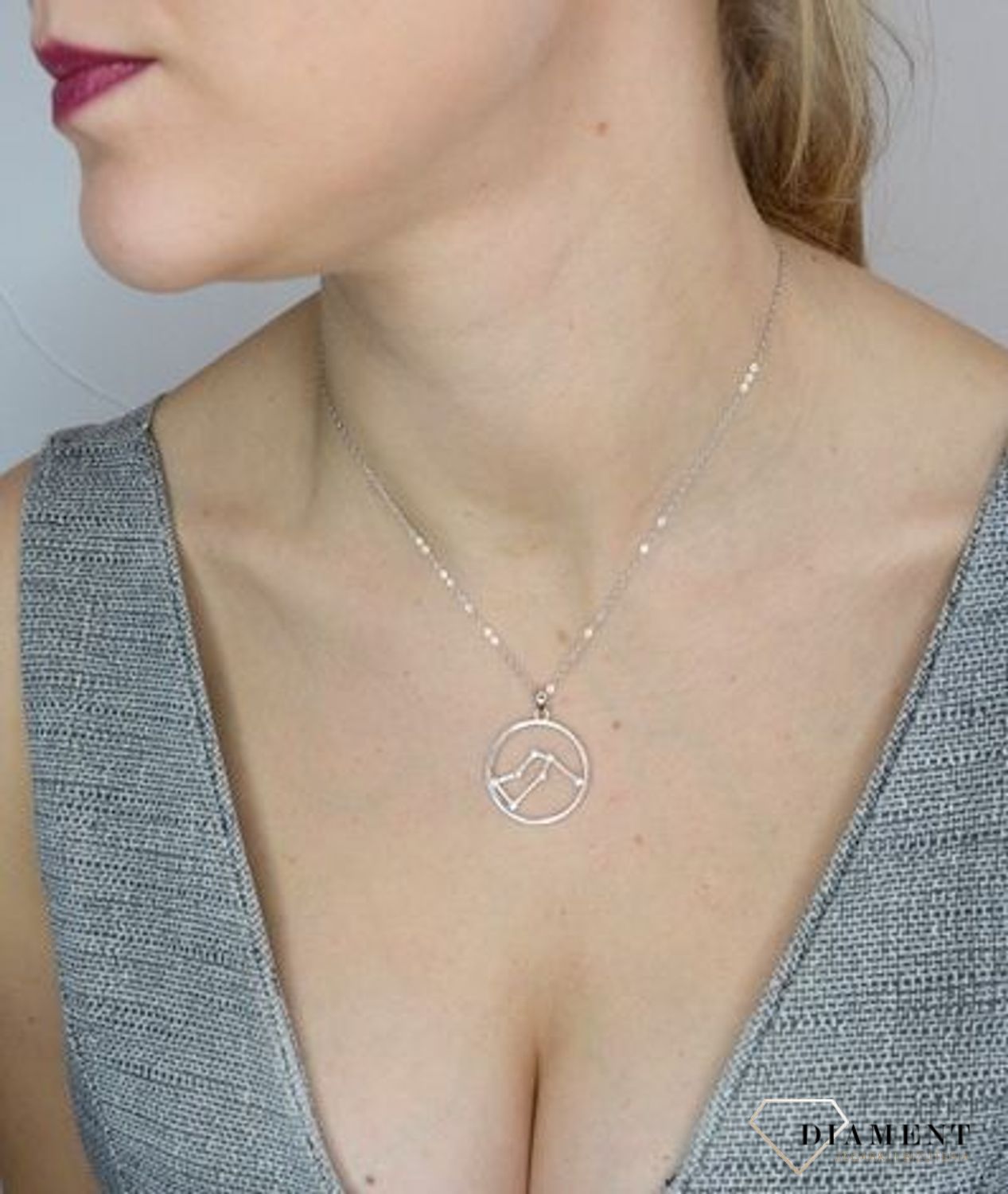 Srebrny naszyjnik znak zodiaku wodnik JMAS9502SN45.jpg