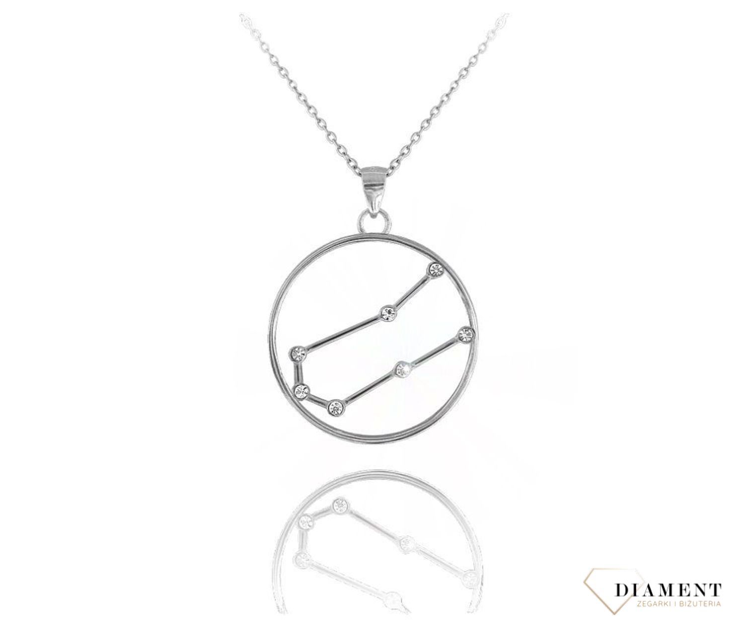 Srebrny naszyjnik znak zodiaku bliźnięta JMAS9506SN45.jpg