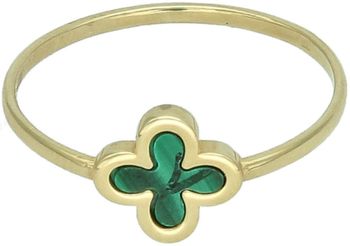 Złoty pierścionek damski 585 koniczynka z malachitem JMG0143GGR.jpg