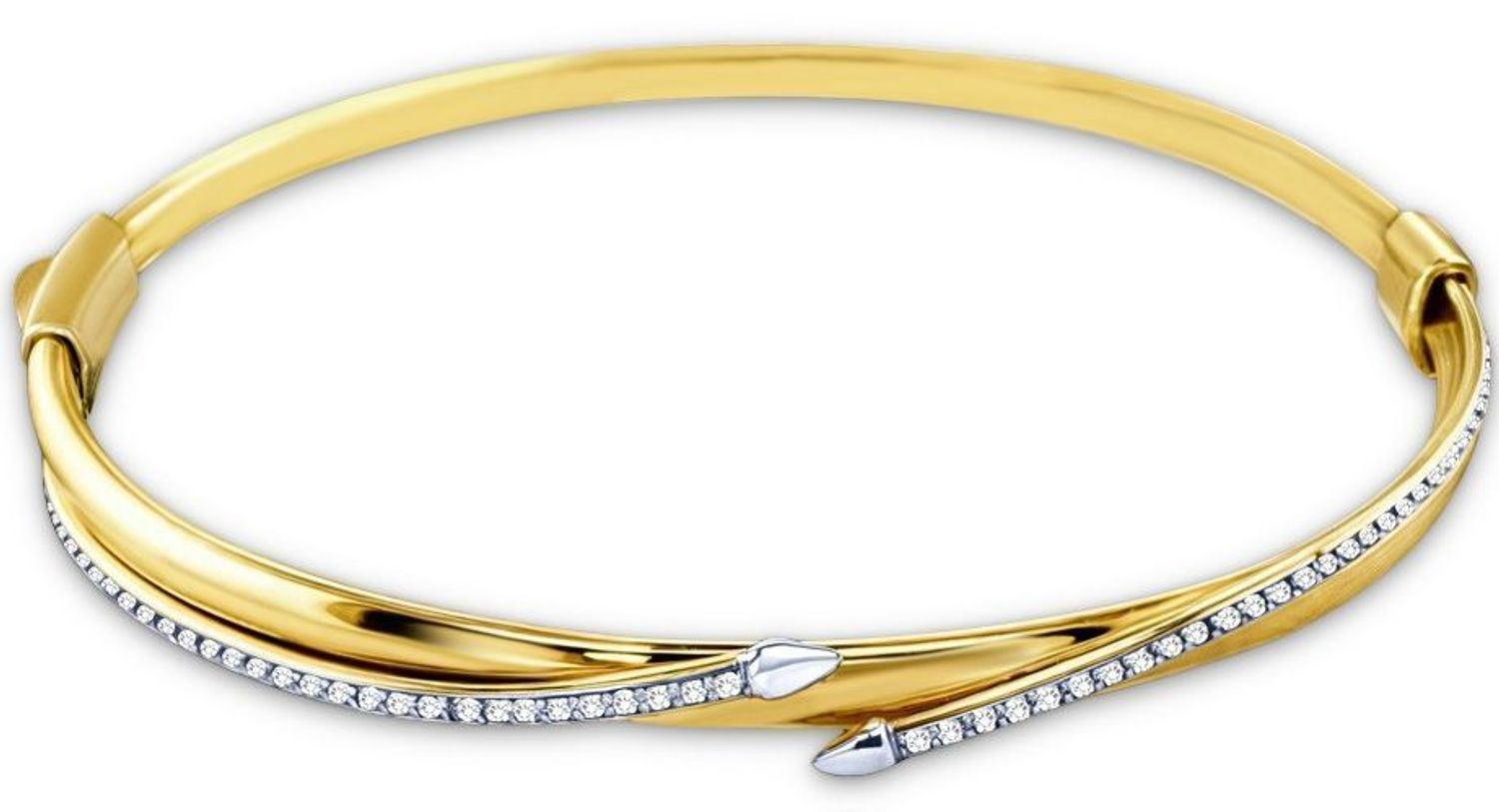 Elegancka złota bransoletka damska próby 585 z cyrkoniami. Szerokość 7 mm  4 mm, waga 7,85 g, obwód 17 cm. Połączenie luksusu i klasycznego stylu – idealna na prezent.1.jpg