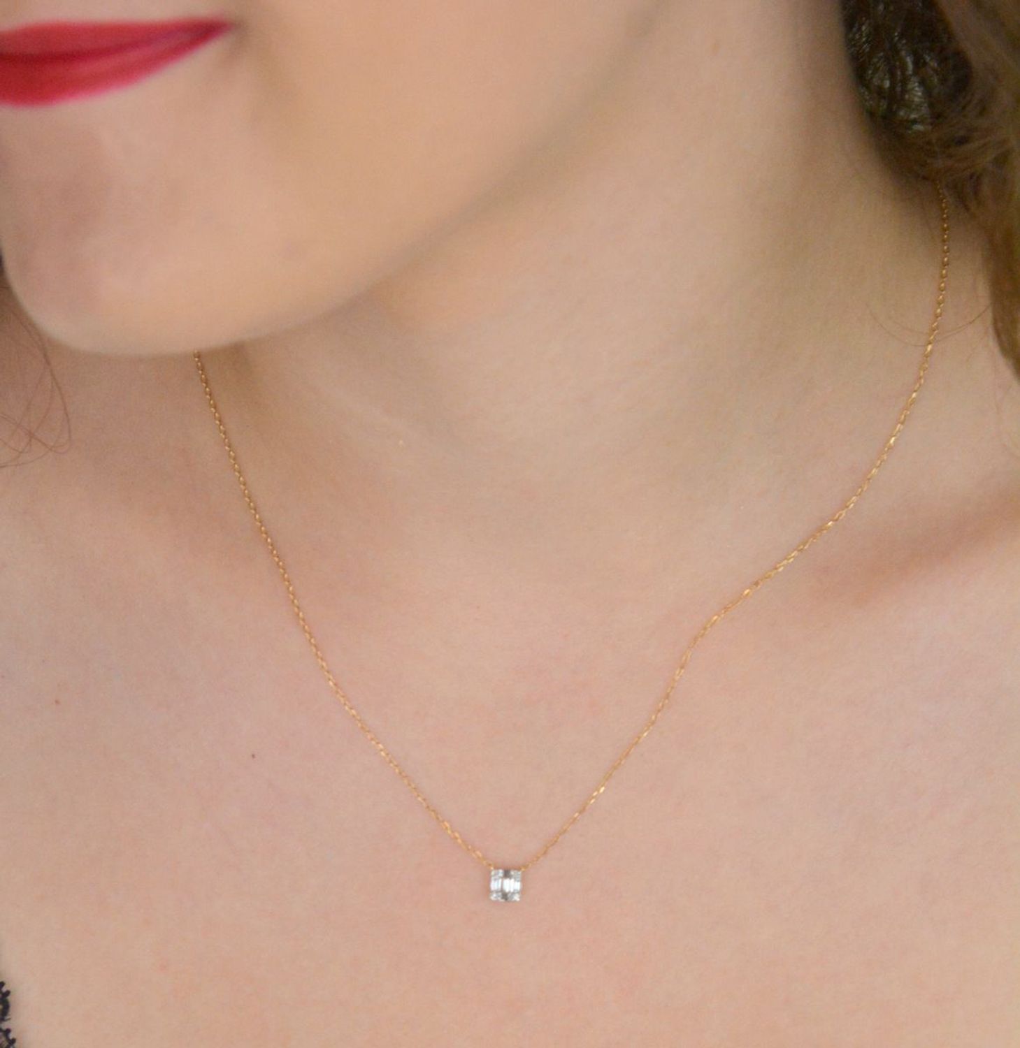 Złoty naszyjnik z diamentami 0,15ct GHSI – JN1656Y, próba 585, długość 45 cm.jpg