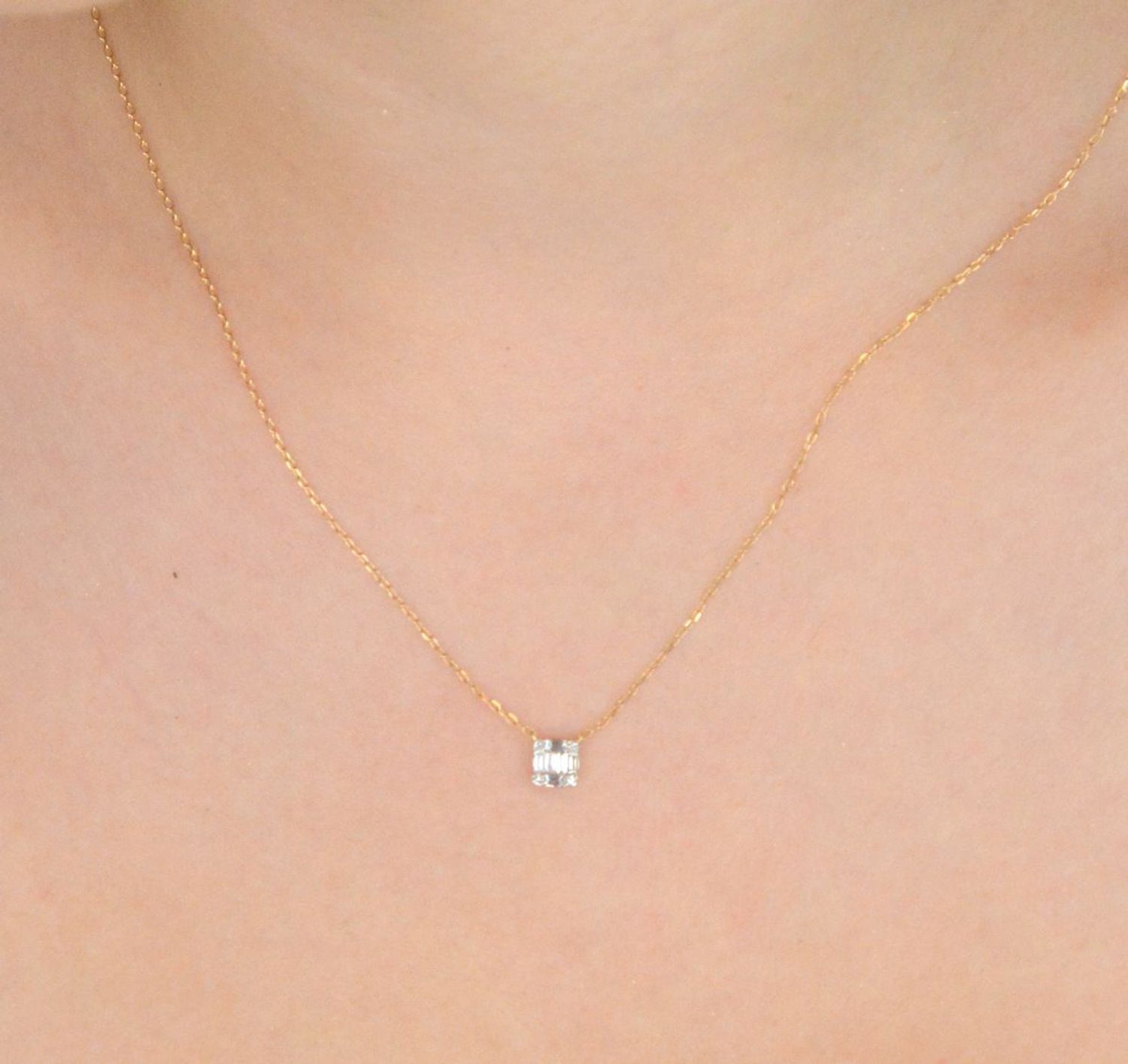 Złoty naszyjnik z diamentami 0,15ct GHSI – JN1656Y, próba 585, długość 45 cm.jpg