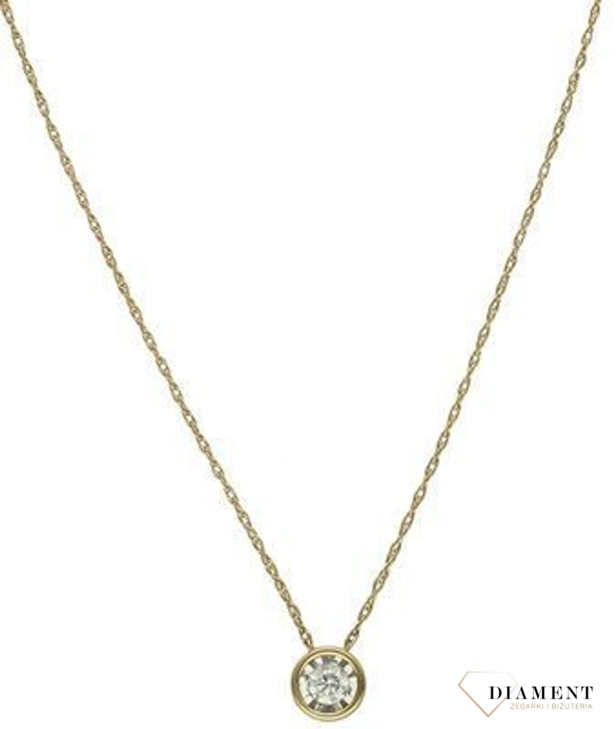 Naszyjnik złoty Jeden Diament 585 JP6357Y (3).jpg