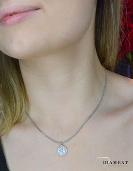 Złota zawieszka z białego złota Diamentami Kwiat w białym złocie 585 DIAMENT JP6442W  (3).JPG