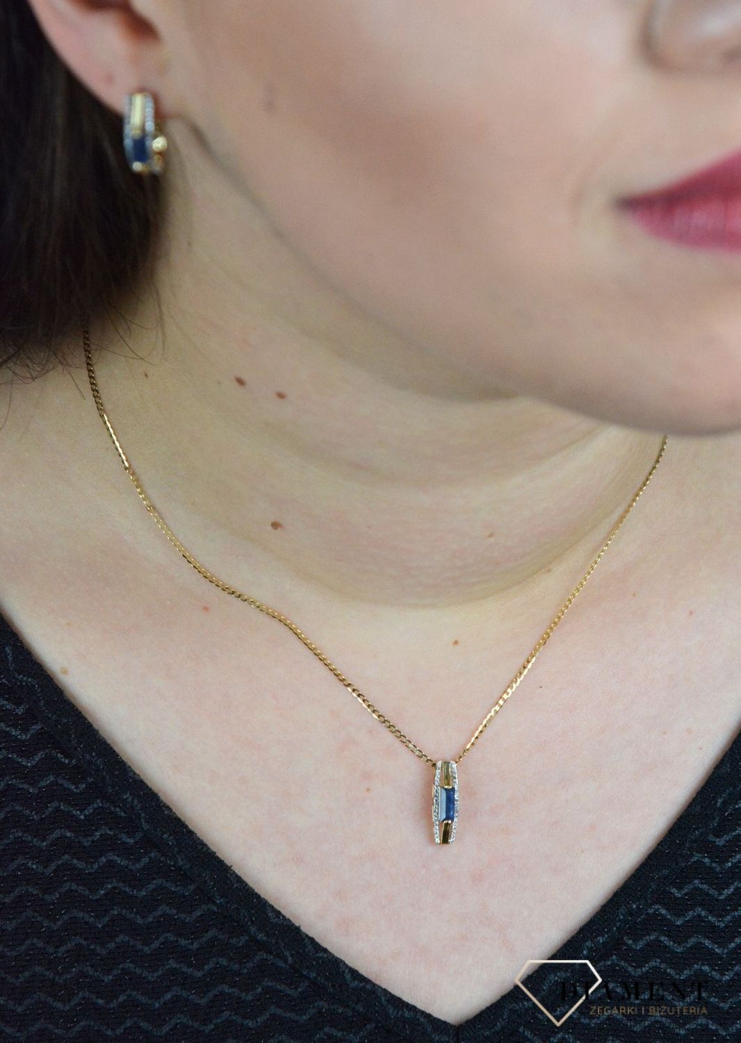 Złota zawieszka Szafir z Diamentami JP6765SAPY.jpg