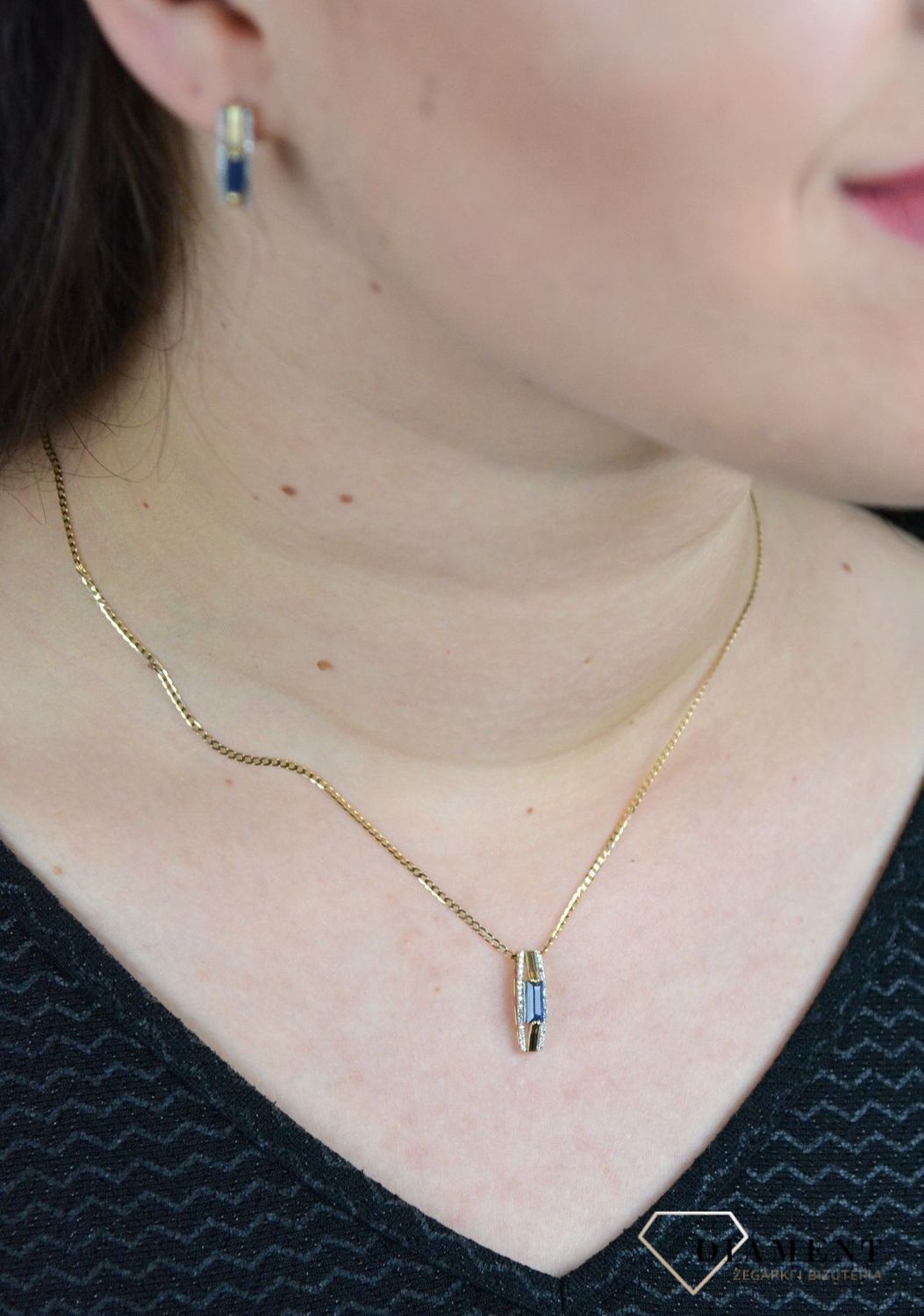 Złota zawieszka Szafir z Diamentami JP6765SAPY.jpg