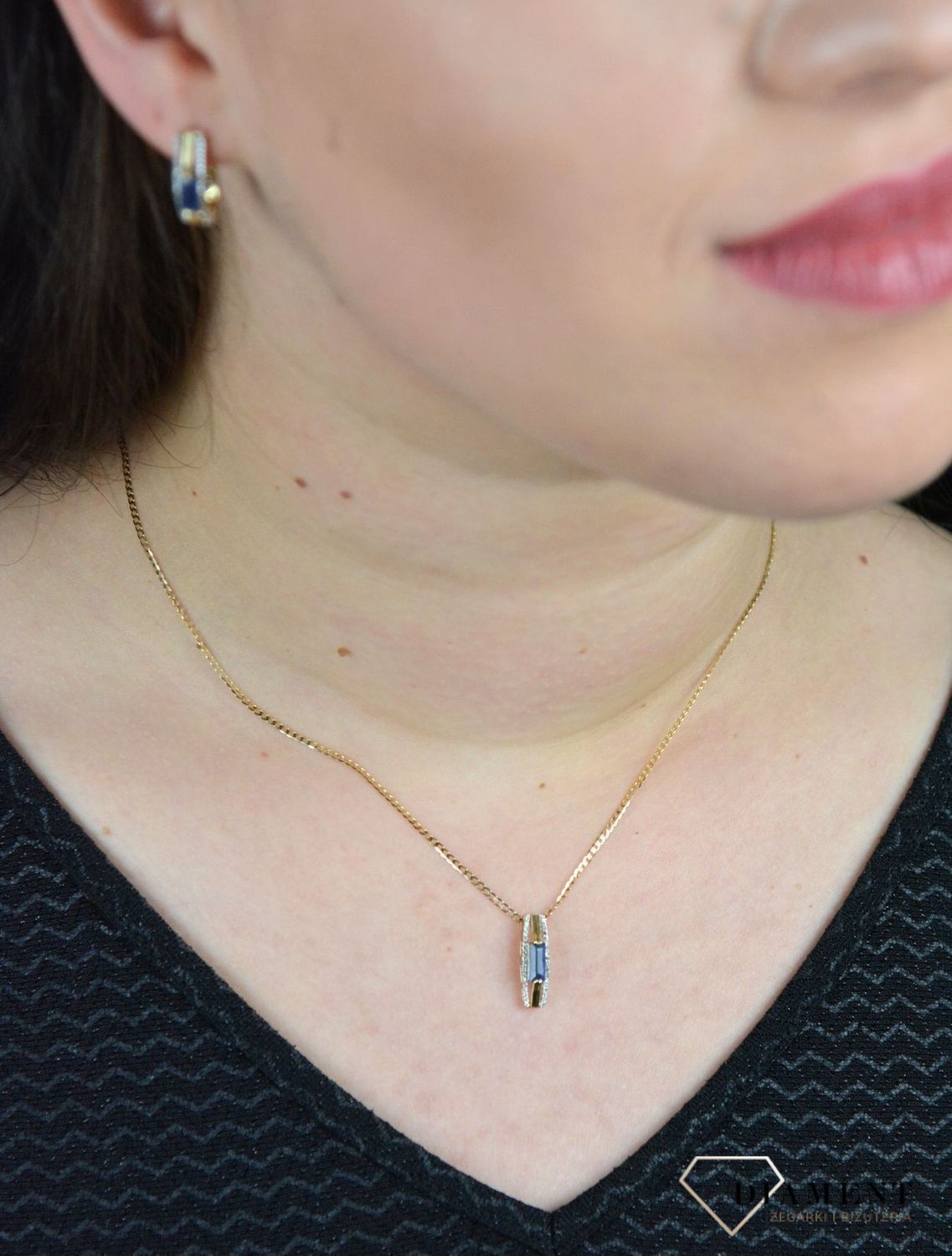 Złota zawieszka Szafir z Diamentami JP6765SAPY.jpg