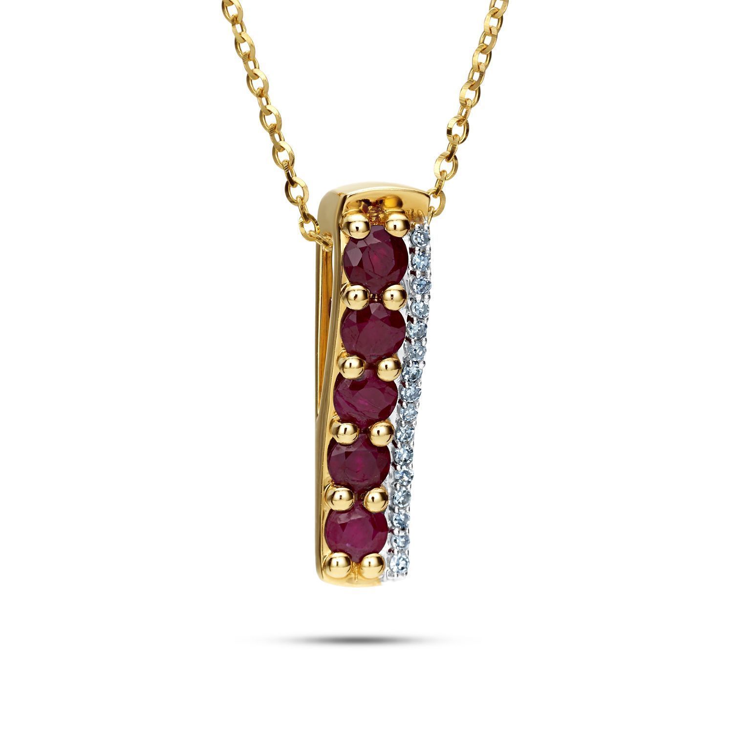 Złota zawieszka  Kolumna Rubinów i Diamentów  585 DIAMENT JP6860RBY.jpg