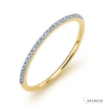 Damski pierścionek złoty 585 Delikatna obrączka z 27 Diamentami 0.08 ct JR10429Y  Pierścionek z żółtego 14 karatowego złota z Diamentami, idealny prezent dla każdej kobiety. Klasyka w idealnym wydaniu o rozmiarze 9.jpg
