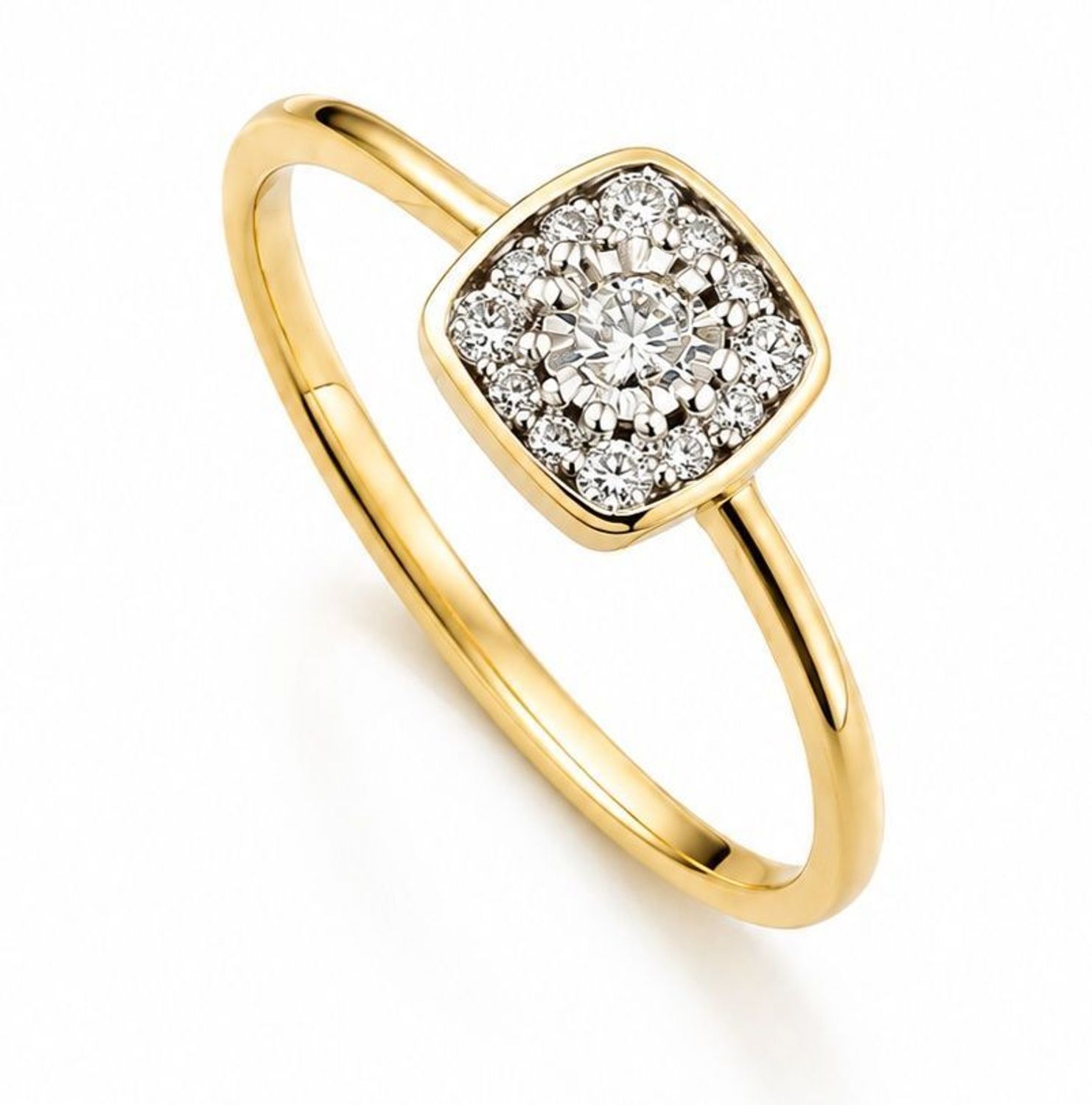 Pierścionek z 13 Diamentami 0,15 ct 💎 Miłosne Diamenty  Złoto 585.jpg