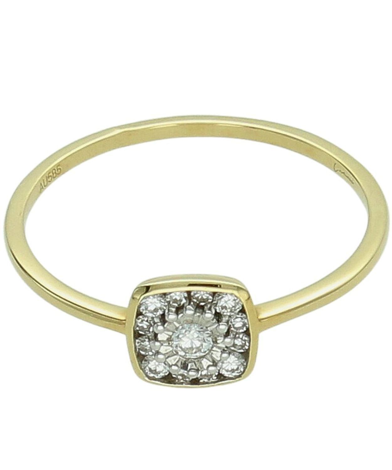 Złoty Pierścionek „Miłosne Diamenty”  13 Diamentów  Złoto 585  0,15 ct prs.jpg