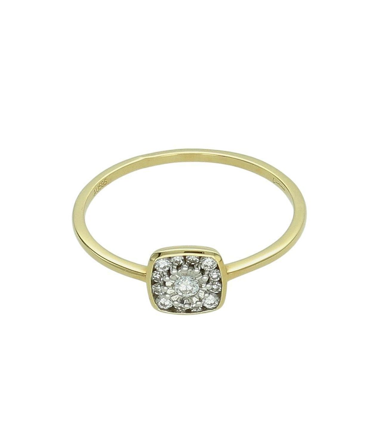 Złoty Pierścionek „Miłosne Diamenty”  13 Diamentów  Złoto 585  0,15 ct prs.jpg