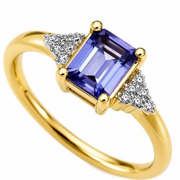 Pierścionek damski z Diamentami, Biżuteria z Tanzanitem i Diamentami rozmiar 10 JR12049TNZY diament.jpg