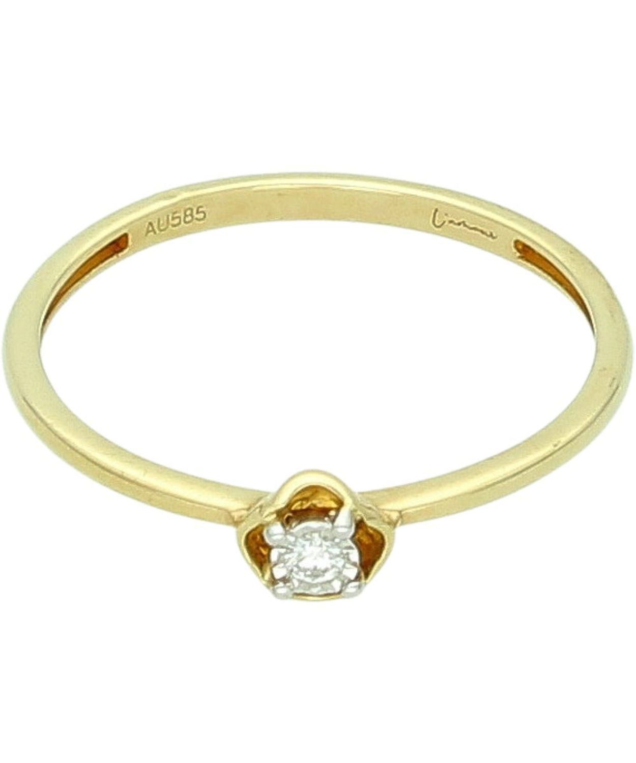 Pierścionek zaręczynowy złoty DIAMENT 585 „Gwiazda Zaręczynowa” z diamentem 0,026 ct  Certyfikat Au.jpg