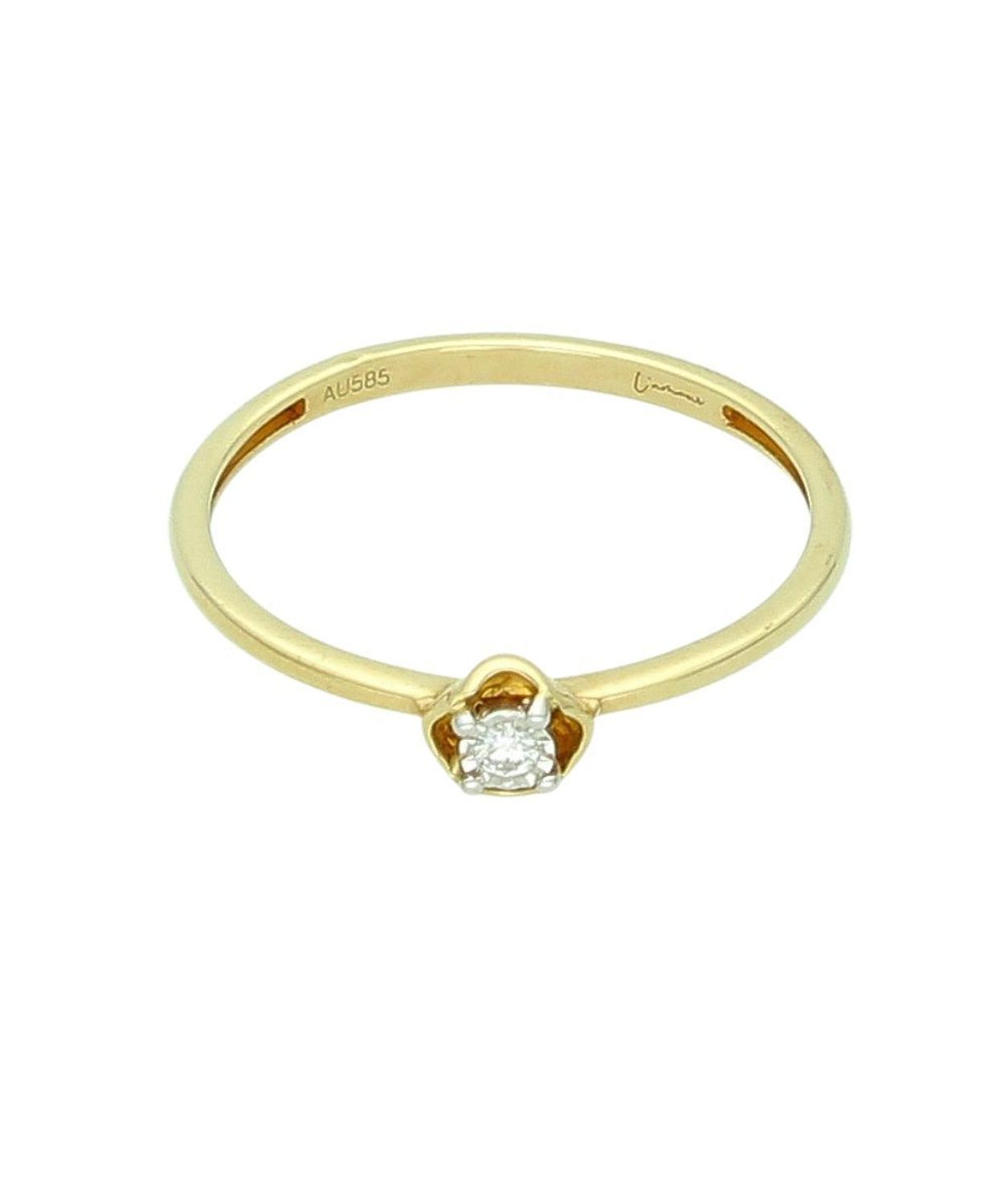 Pierścionek zaręczynowy złoty DIAMENT 585 „Gwiazda Zaręczynowa” z diamentem 0,026 ct  Certyfikat Au.jpg