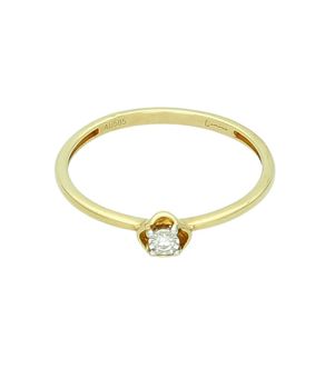 Pierścionek zaręczynowy złoty DIAMENT 585 „Gwiazda Zaręczynowa” z diamentem 0,026 ct  Certyfikat złoty.jpg