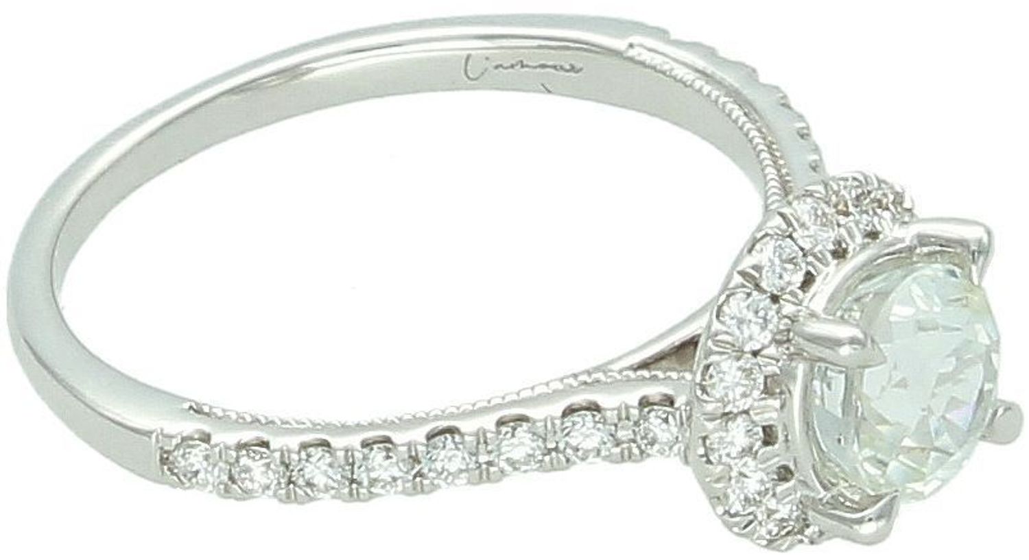 Pierścionek z białego złota 585 z białym szafirem i 32 diamentami 0,45 ct (GSI). Luksusowa biżuteria idealna na zaręczyny lub wyjątkowy prezent. Certyfikat autentyczności w zestawie1.jpg