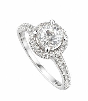 Złoty pierścionek 585 z szafirem i diamentami 0,45 ct  Białe złoto  Rozmiar 16.jpg