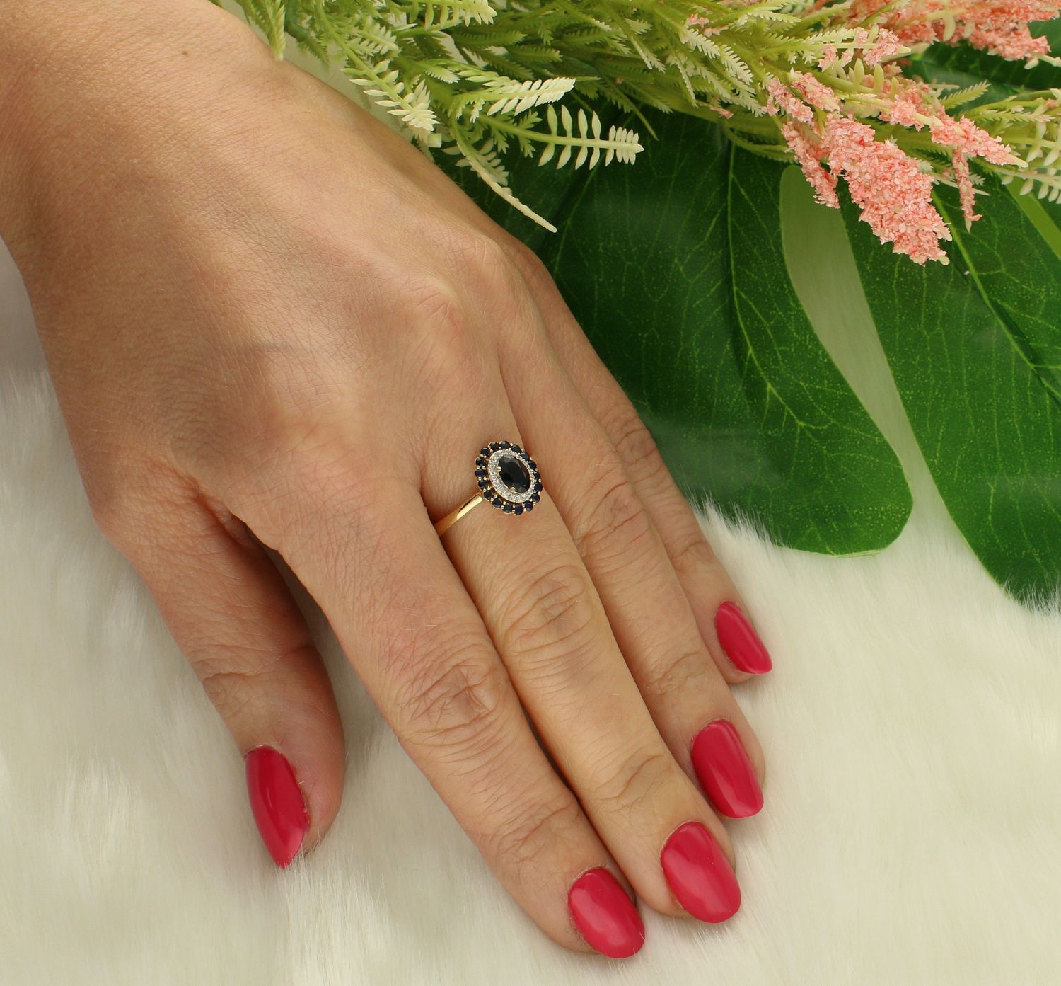 Pierścionek z Diamentami  Szafirowa Markiza  585 DIAMENT JR14313SAPY15 (1).jpg