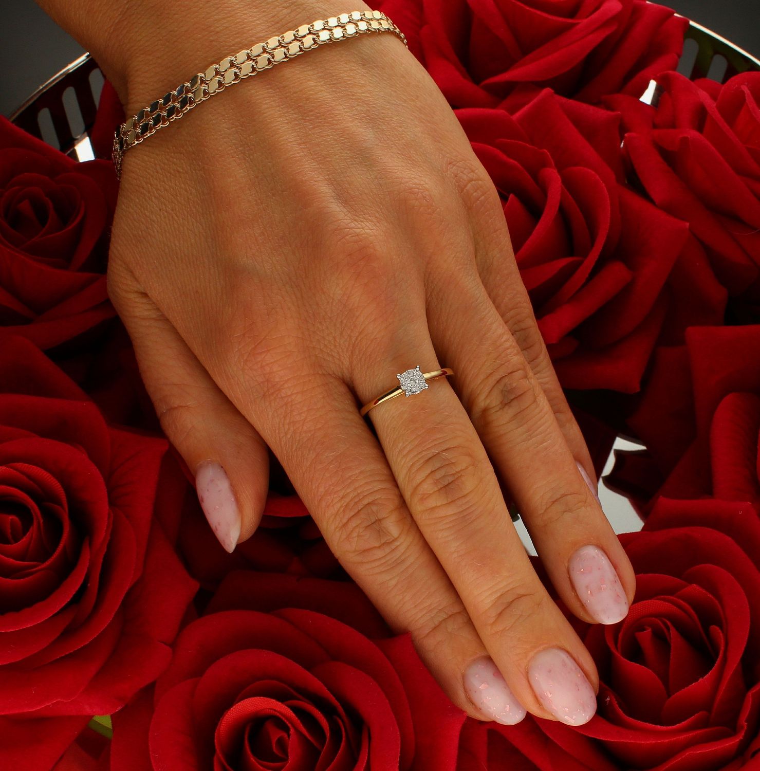 Pierścionek złoty Korona dziesięciu Diamentów 585 rozmiar 12 (4).jpg