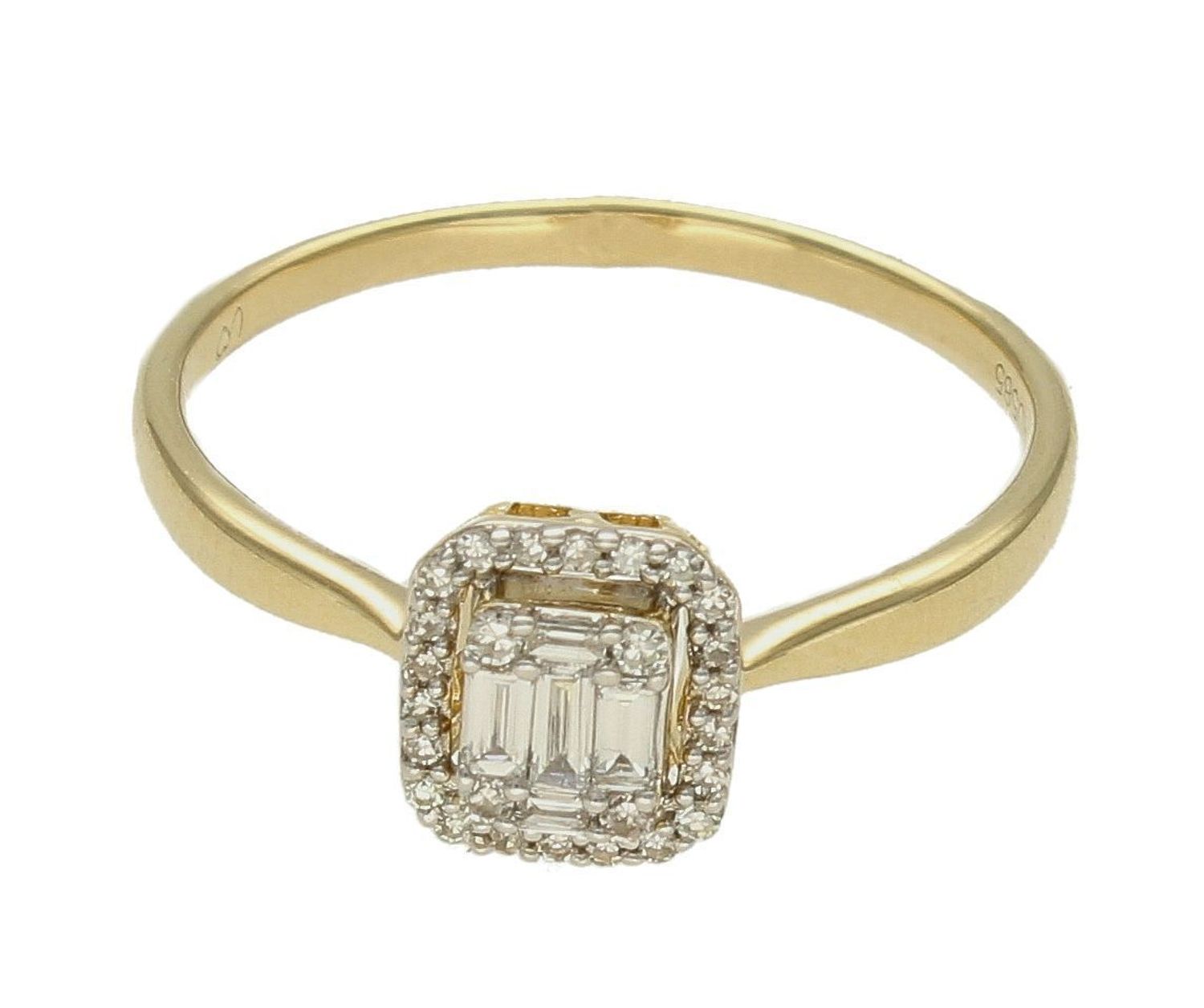 Pierścionek złoty Prostokątna korona Diamentów 585 rozmiar 17 (4).jpg