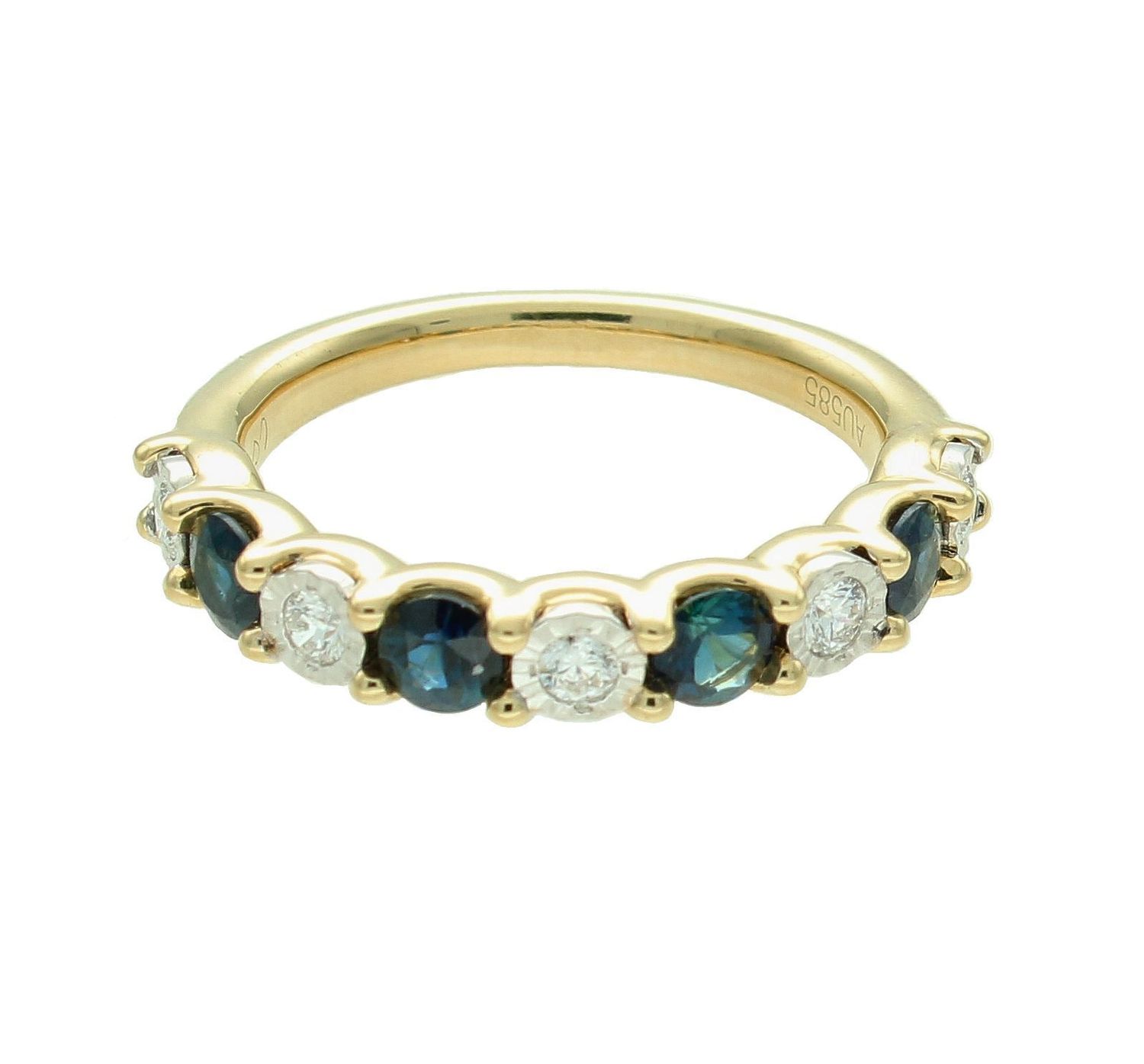 Pierścionek damski złoty 585 Obrączka wysadzana Szafirami i Diamentami 0,20 ct  JR16520SAPY (2).jpg