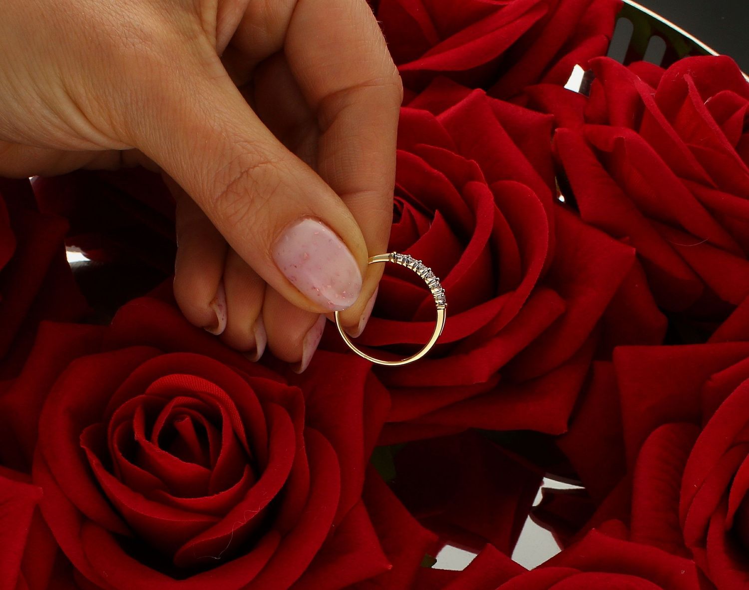 Pierścionek złoty Pas dwunastu Diamentów 585 rozmiar 18 (4).jpg