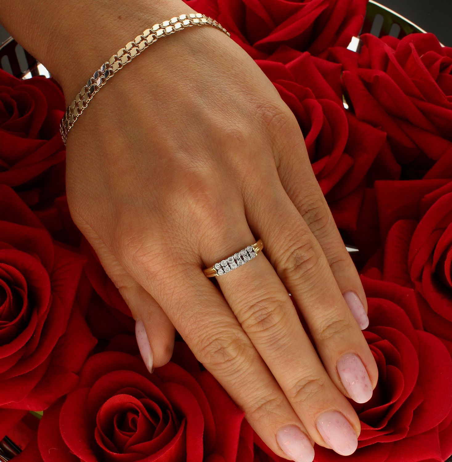 Pierścionek złoty Pas dwunastu Diamentów 585 rozmiar 18 (4).jpg