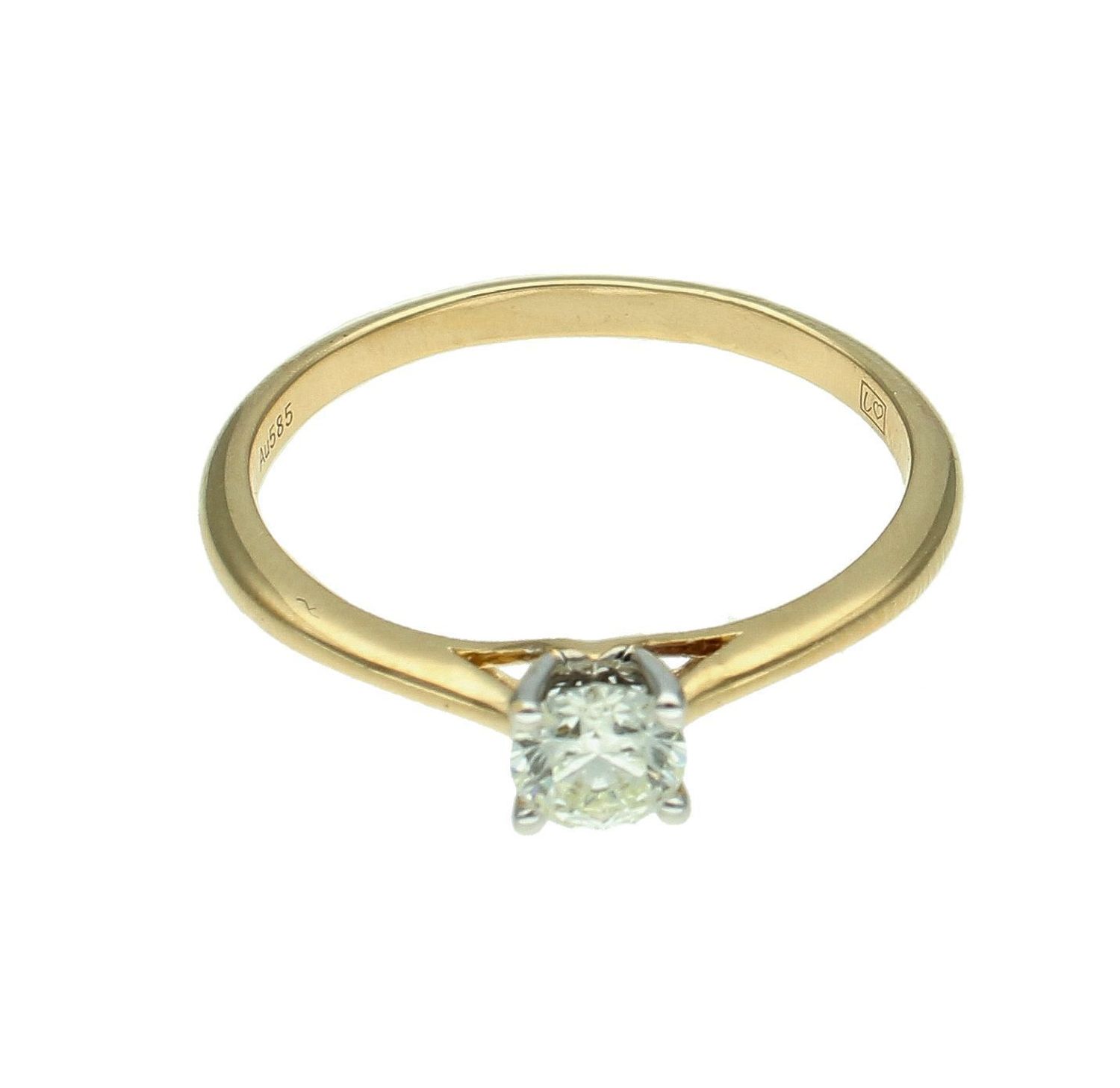 Złoty pierścionek damski 585 Jeden Diament na szczególną okazję 0.07 ct JR18226Y  Pierścionek z żółtego 14 karatowego złota z Diamentami, idealny prezent dla każdej kobiety. Klasyka w idealnym wydaniu o rozmiarze 16 (2).jpg