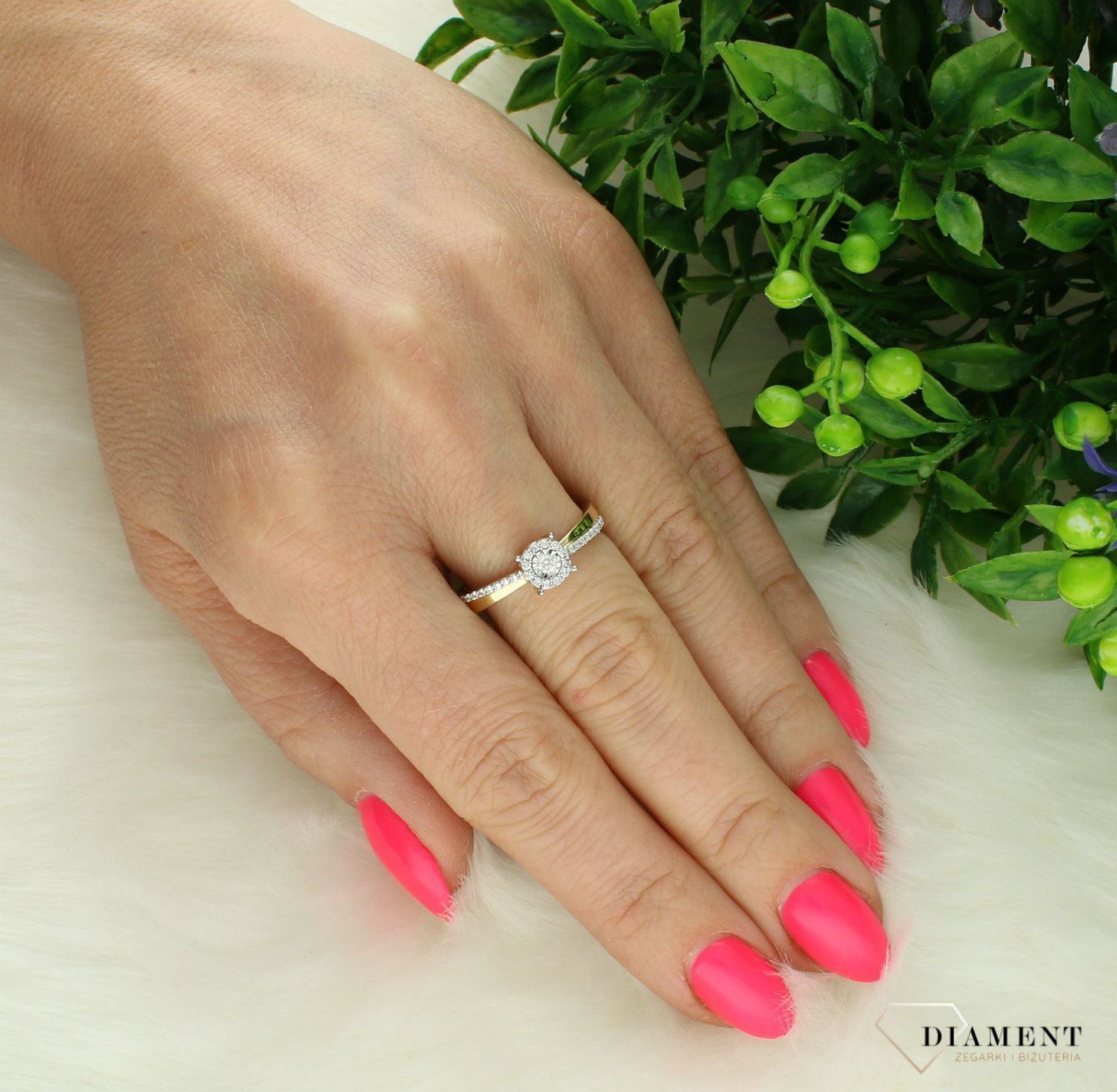 Pierścionek damski złoty 585 Pierścionek bogato wysadzany 31 Diamentami 0,20 ct  JR20683Y (2).jpg