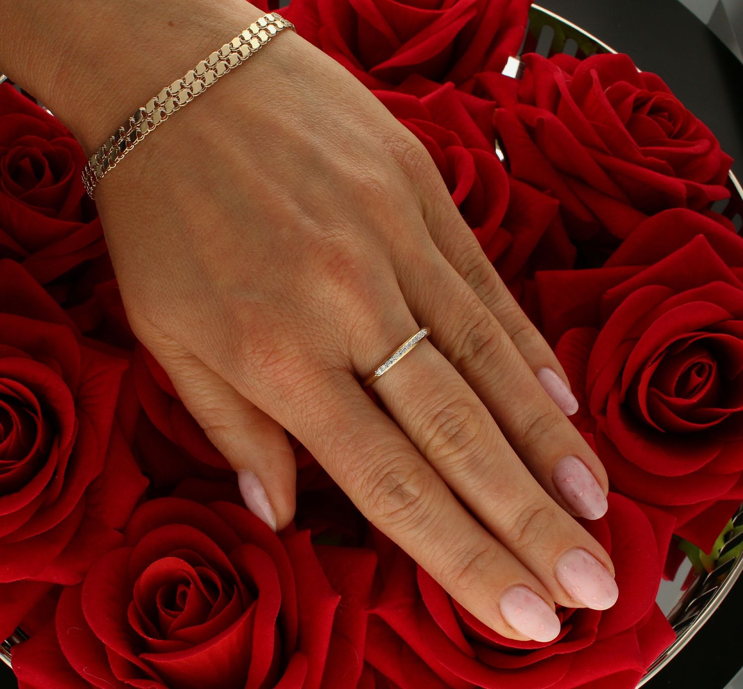 Pierścionek złoty Rings wysadzany Diamentami 585 rozmiar 15 (4).jpg