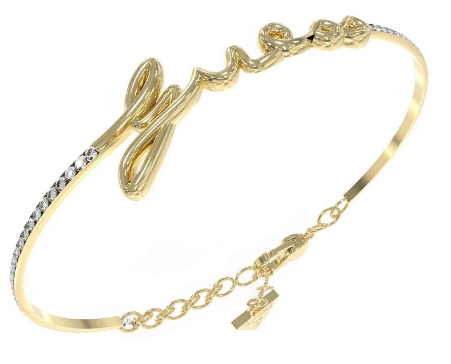 Bransoletka damska GUESS sztywna logo Guess JUBB03311JWYGL. Bransoletka damska Guess. Damska bransoletka Guess z cyrkoniami. Bransoletka stalowa Guess. Bransoletka damska stalowa pozłacana Guess..jpg