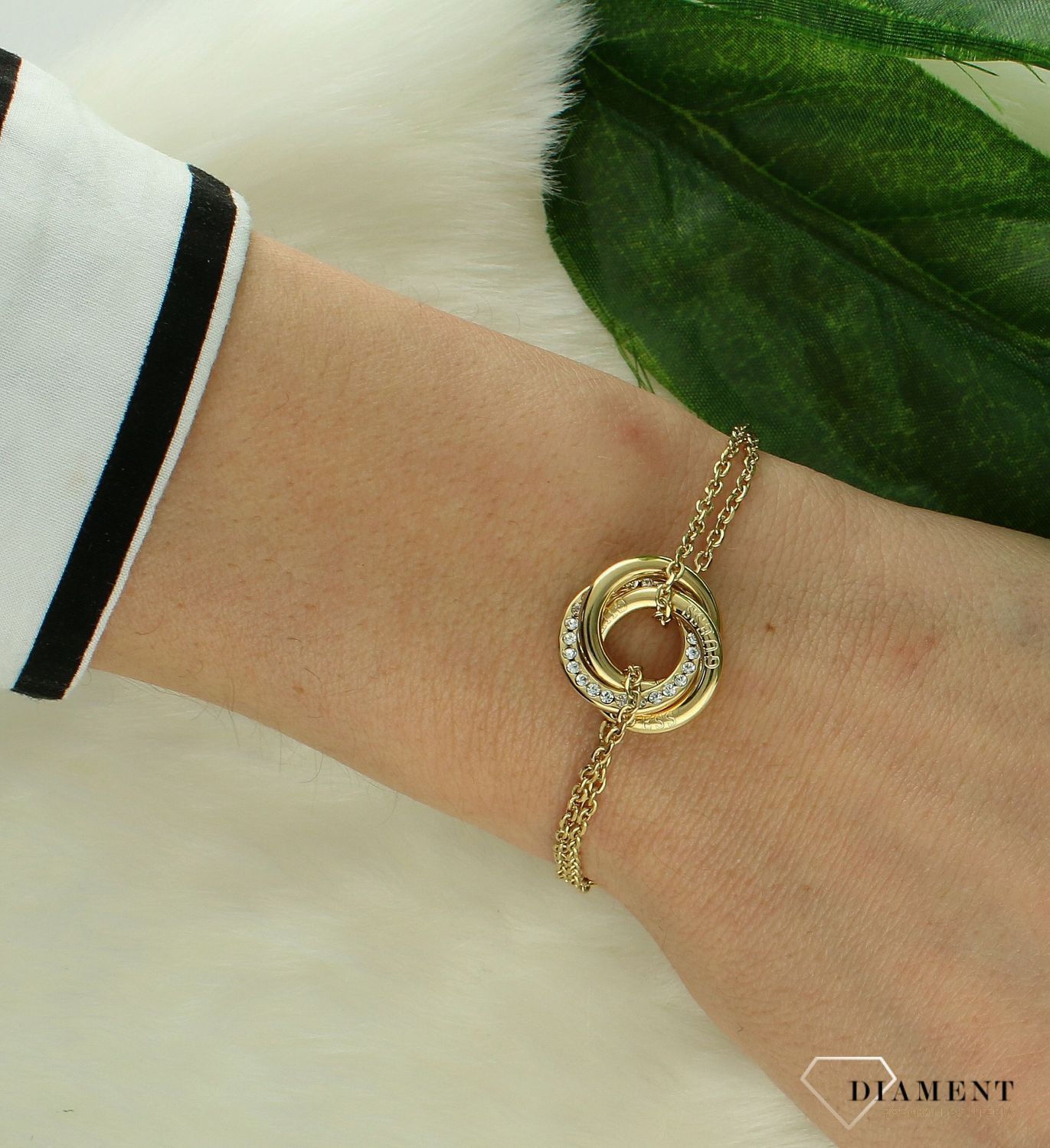 Bransoletka GUESS stalowa w kolorze złotym JUBB04063JWYGS.png