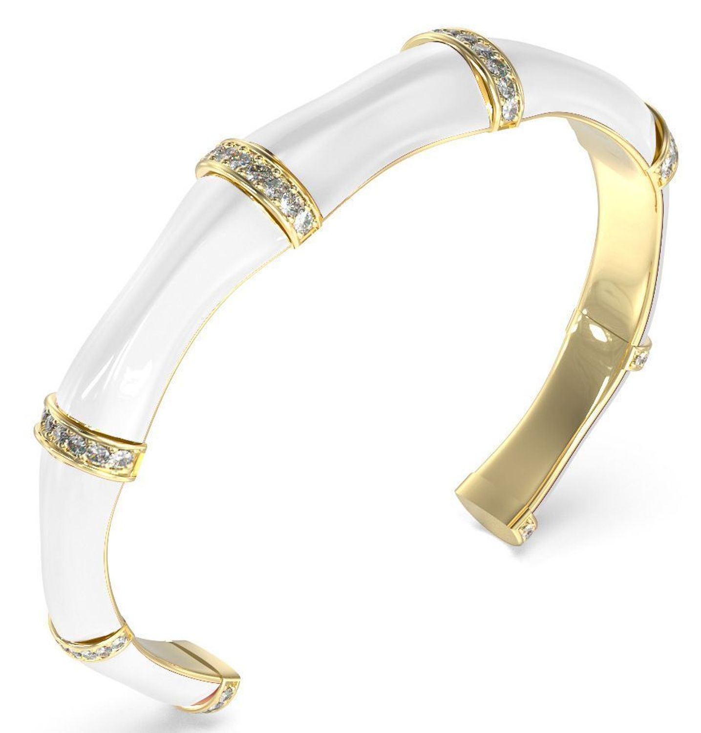 Biała sztywna bransoletka damska Guess z cyrkonią – bez zapięcia, 16 cm.jpg