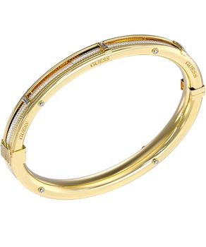 Sztywna Bransoletka Guess Złoto-Biała z Cyrkoniami – Zatrzask  JUBB05390JWYGRHS fashion ..jpg
