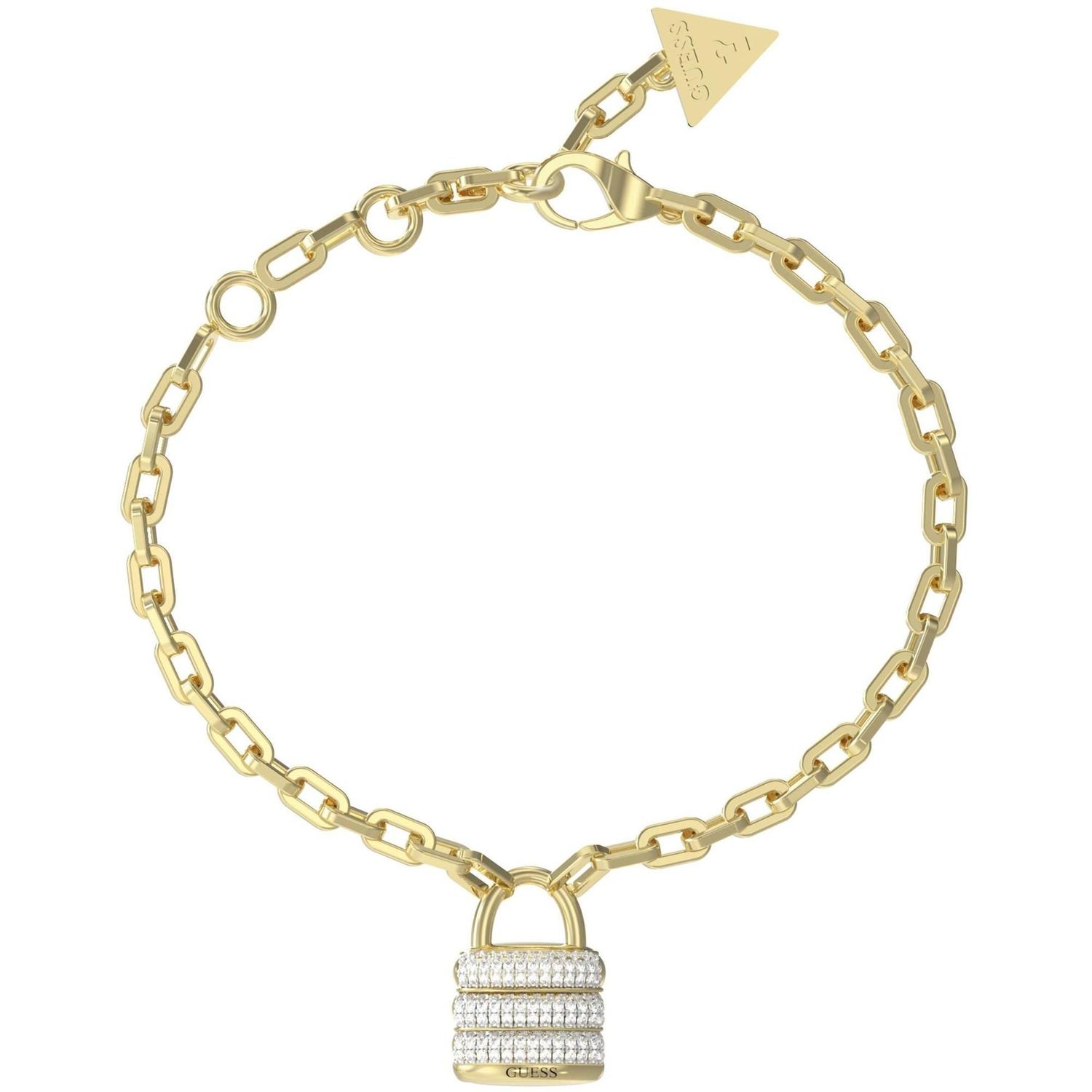 Damska Bransoletka Guess JUBB05406JWYGS – Kłódka z Cyrkoniami, Stal Szlachetna.jpg