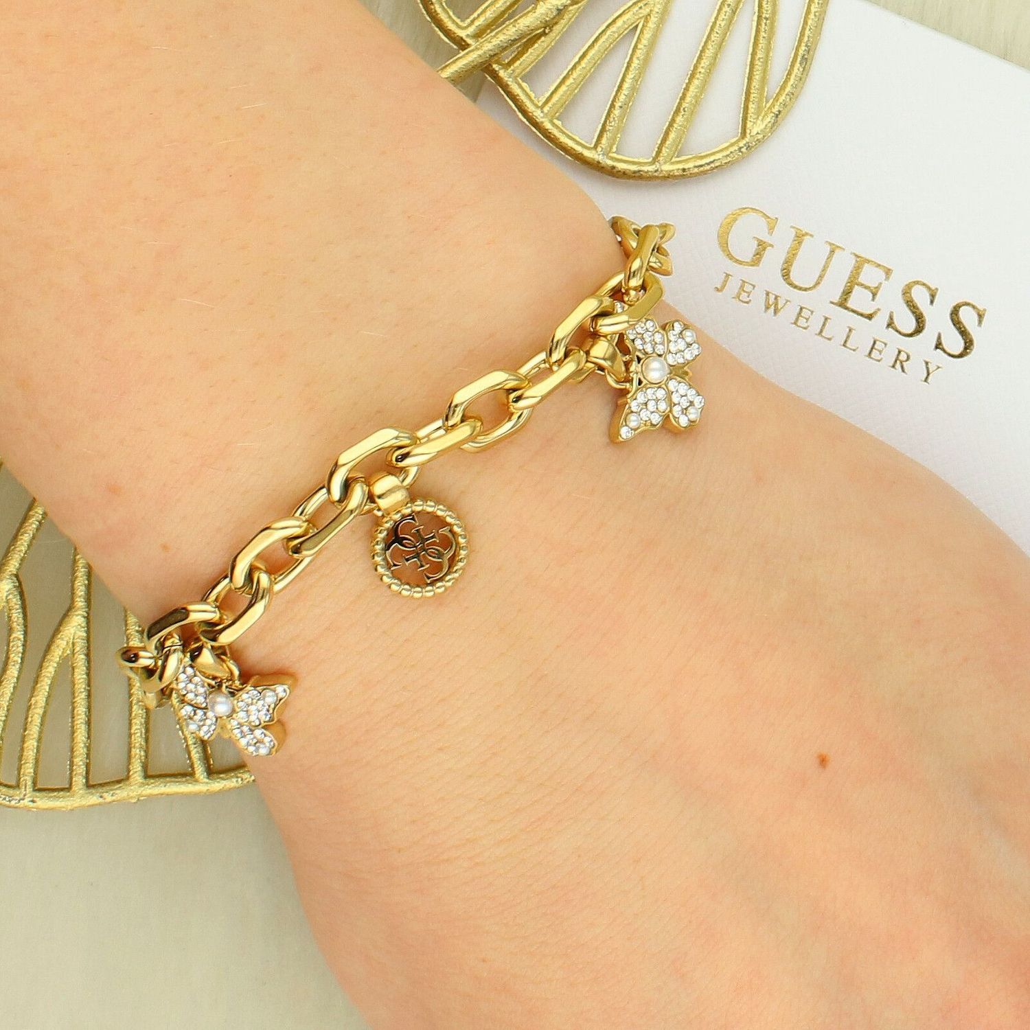 Bransoletka Guess JUBB06130JWYGS z Motylkami i Cyrkoniami – Stal Nierdzewna 20 cm.jpg