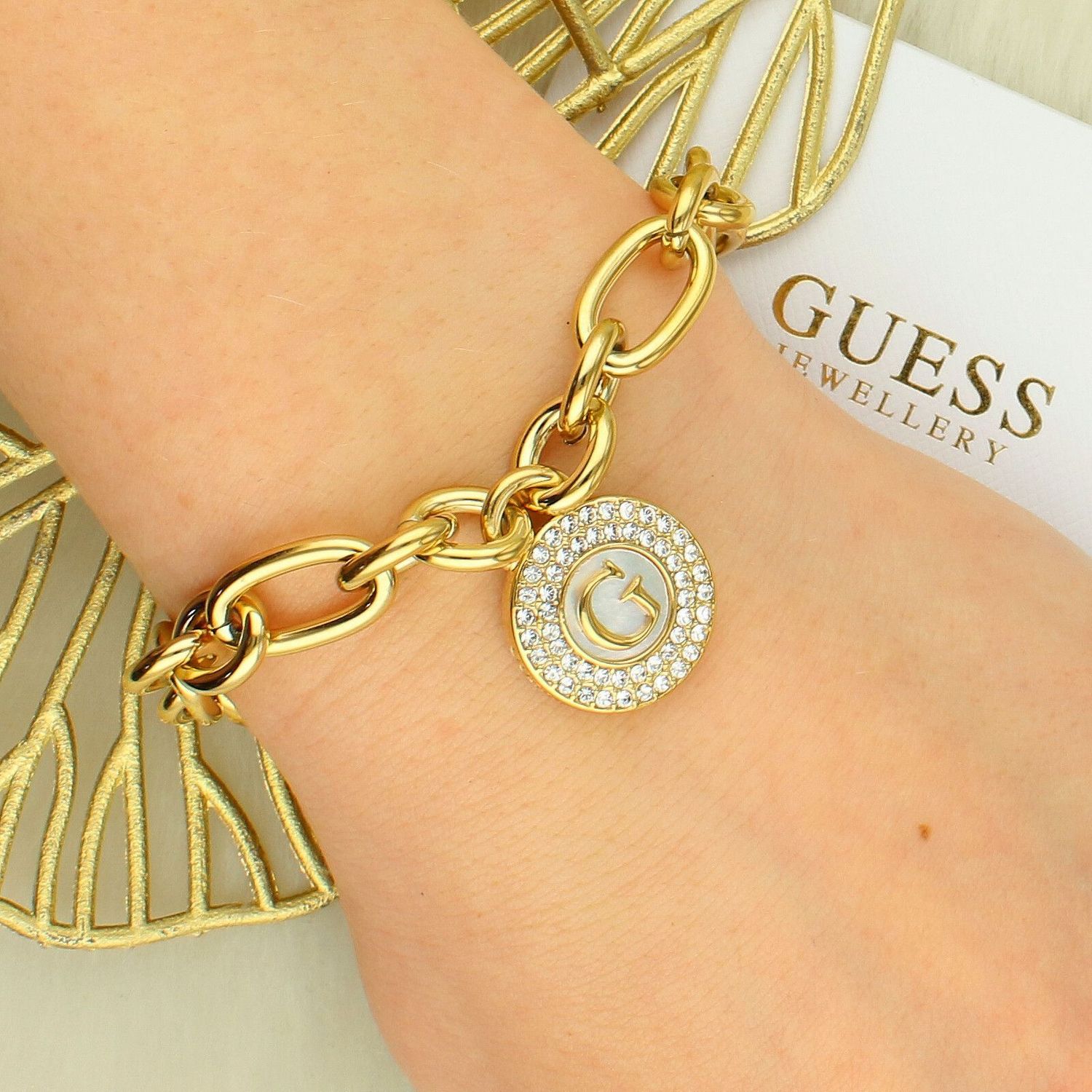 Bransoletka Guess JUBB06194JWYGS Żółta z Cyrkoniami i Literką G – Stal Nierdzewna 21 cm.jpg