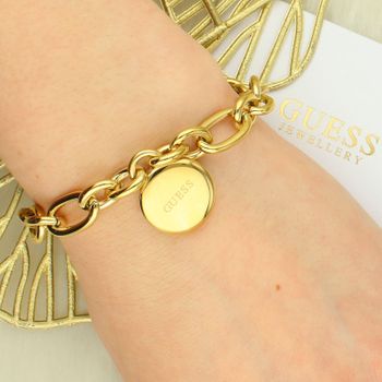 Bransoletka Guess JUBB06194JWYGS Żółta z Cyrkoniami i Literką G – Stal Nierdzewna 21 cm logo.jpg