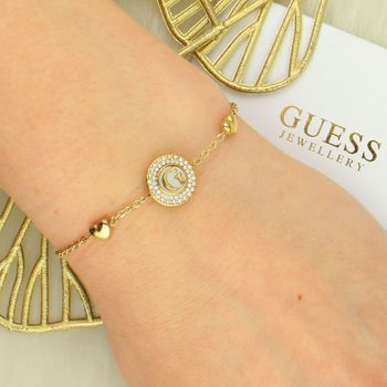 Bransoletka Guess Żółta z Literką G i Cyrkoniami – Regulowana 15–20 cm  JUBB06202JWYGS guess.jpg