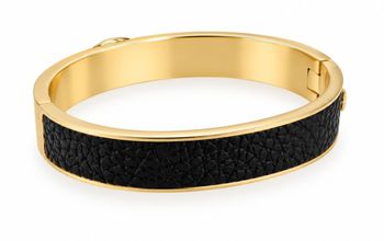 Bransoletka damska GUESS JUBB06345JWYGBKS sztywna złota ze skórą i logo (2).jpg