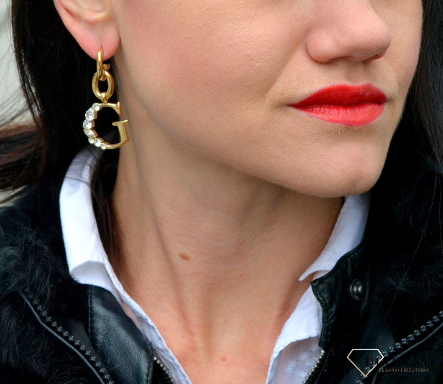 Kolczyki GUESS stalowe pozłacane literka 'G' z kryształami UBE01107WYGTU.jpg