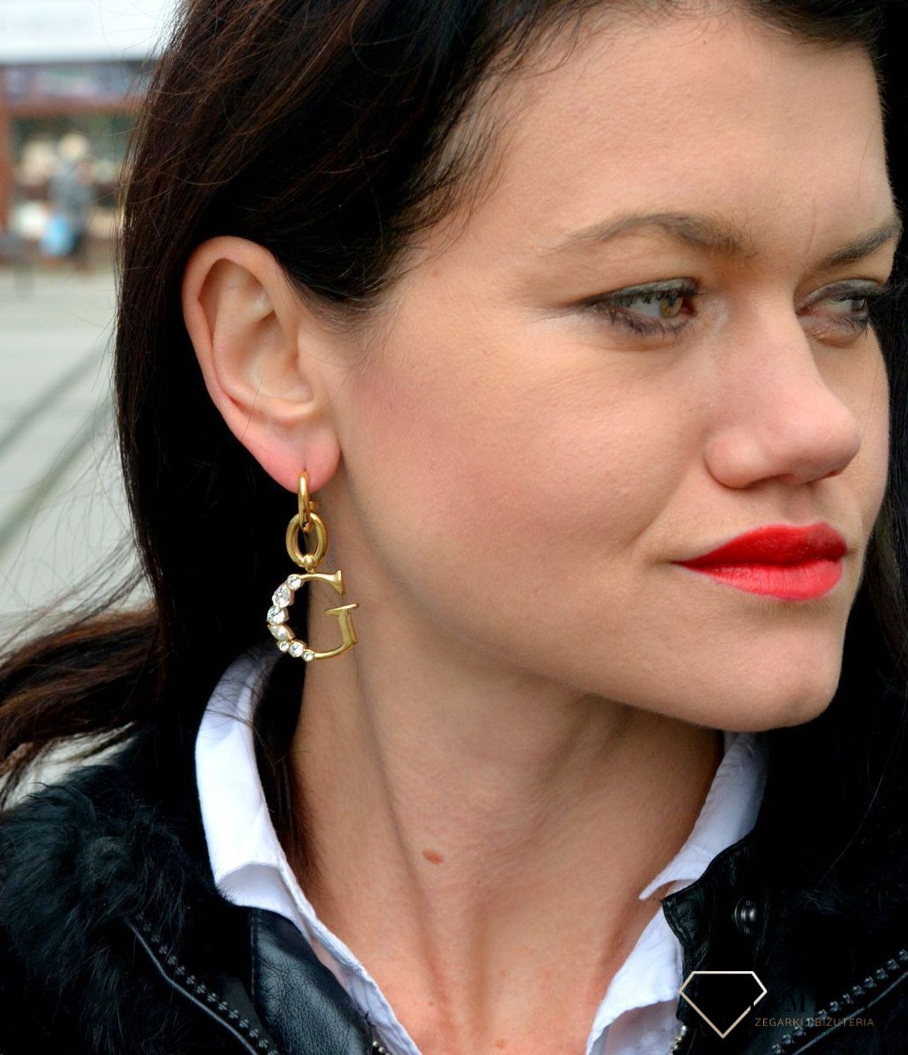 Kolczyki GUESS stalowe pozłacane literka 'G' z kryształami UBE01107WYGTU.jpg