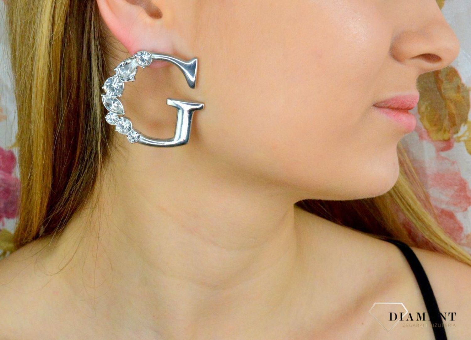 Kolczyki GUESS stalowe literka 'G' z kryształami UBE01108JWRHTU.jpg