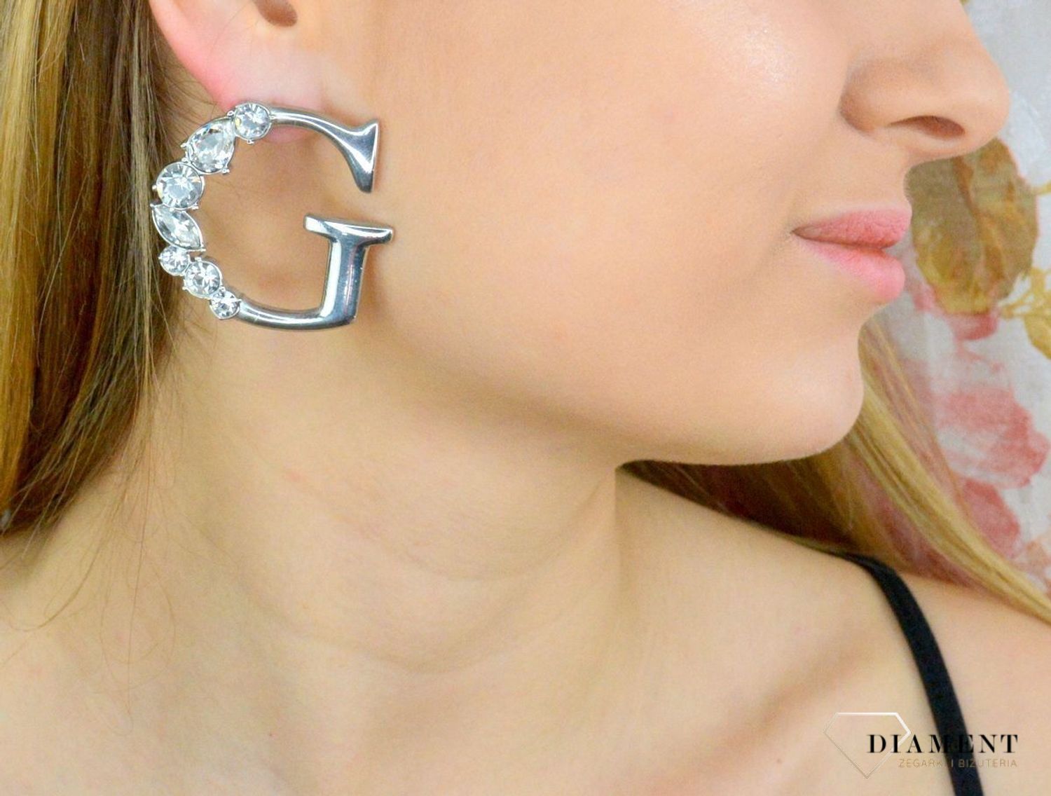 Kolczyki GUESS stalowe literka 'G' z kryształami UBE01108JWRHTU.jpg