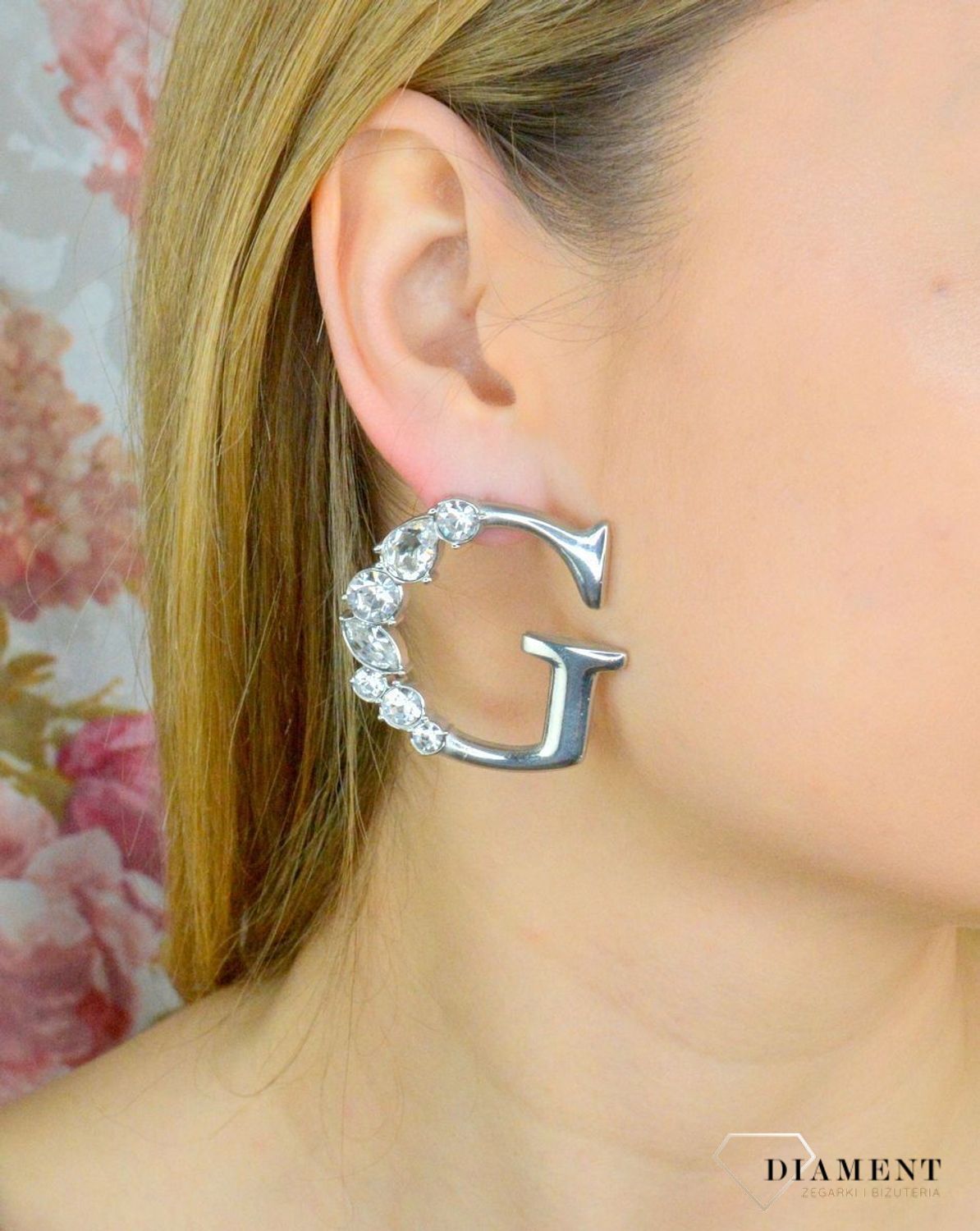 Kolczyki GUESS stalowe literka 'G' z kryształami UBE01108JWRHTU.jpg