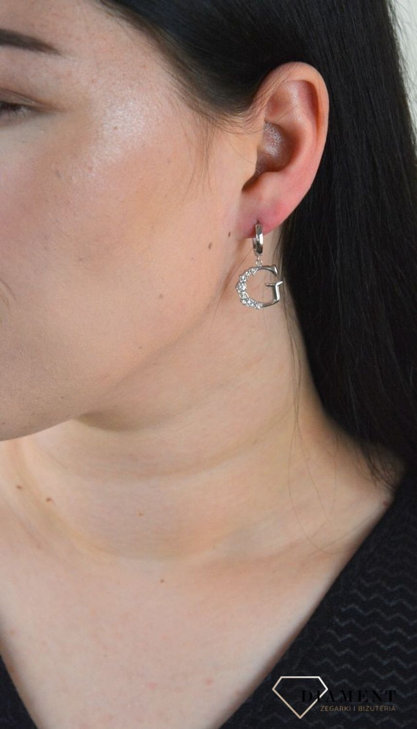 Kolczyki GUESS stalowe mała literka 'G' z kryształami UBE01110JWRHTU.jpg