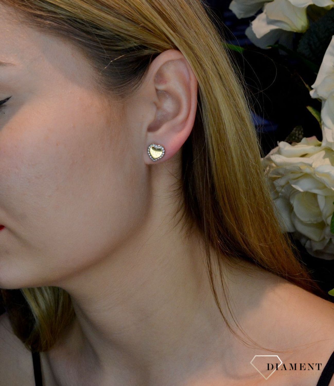 sdKolczyki damskie GUESS serduszka 'Fine Heart' złoto z cyrkoniami JUBE01427JWYGT.jpg